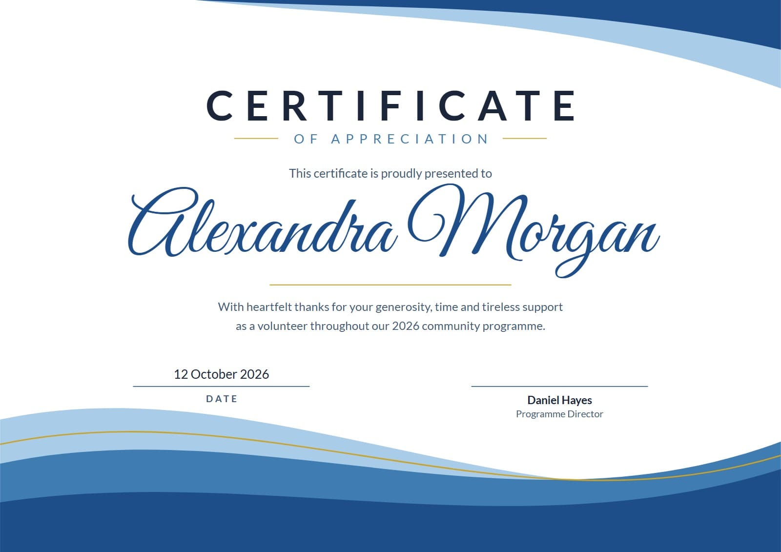 The Cascade certificate of appreciation