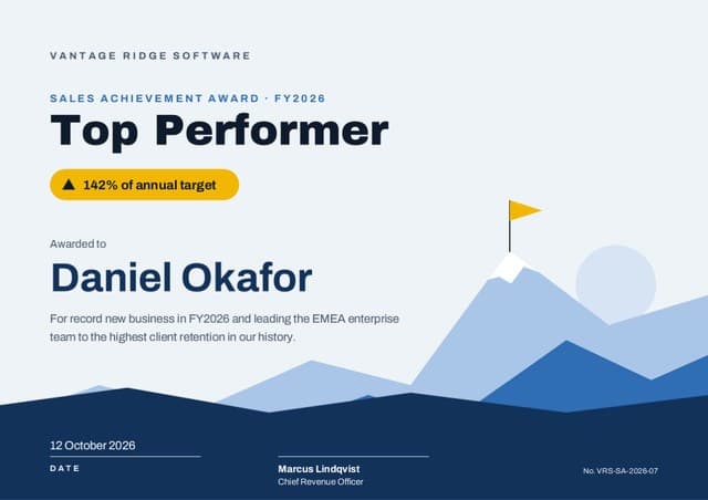 Summit certificate design
