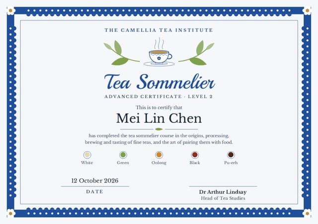 Porcelain certificate template
