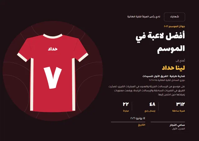 قالب شهادة جائزة أفضل لاعب بتصميم أسود وأمواج، مقاس A4 أفقي