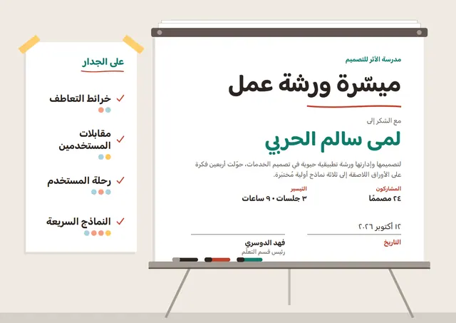 قالب شهادة ميسّر ورشة العمل بتصميم فيروزي داكن وشمس مشرقة، مقاس A4 أفقي
